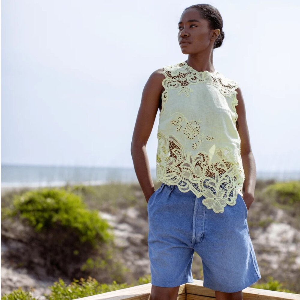 ULLA JOHNSON MARLIS GUIPURE LACE PANELED TOP SIZE S, 4 NEW - Picture 3 of 13